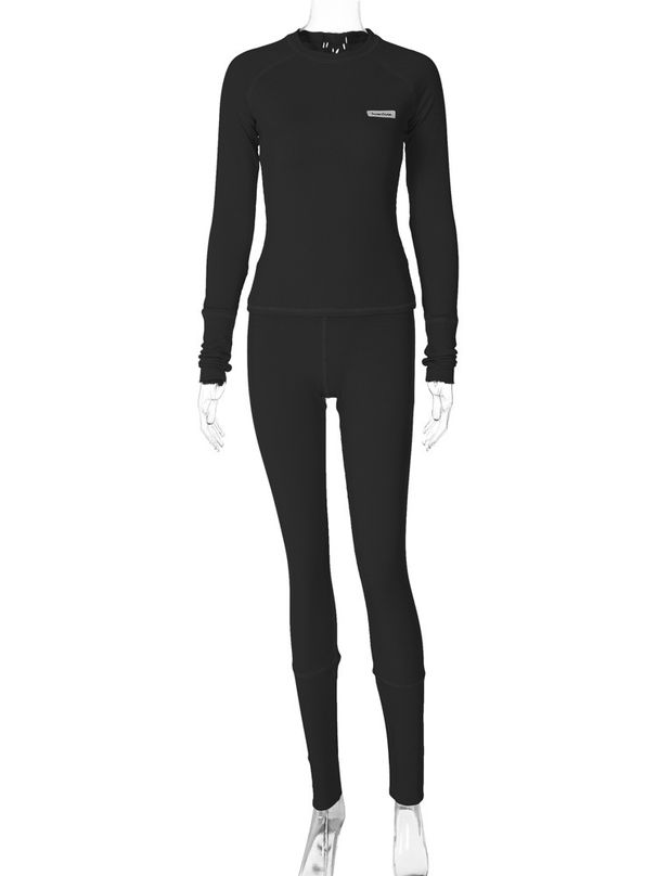 Cross-Border Women's Clothing 2025 Spring New Slim-Fit Long-Sleeve Top And Sports Yoga Skinny Pants Set Wholesale_ecoleips.com
