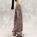 Women's Clothing Women's High-Waisted Straight Leg Jeans Loose Fit Slimming Wide Leg Denim With Starry Sky Rhinestone Print For Autumn_ecoleips.com