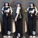 Women's American Style Fashion Summer Set Color Block Loose Short Sleeve Slimming Wide Leg Pants Casual Two-Piece Outfit_ecoleips.com