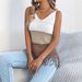 2026 Spring Summer European American Casual V-Neck Color Block Tassel Sleeveless Knitted Top Vacation Blouse_ecoleips.com