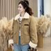 girl Lamb Wool Pachwork Fleece Coa For Women 2025 Auumn Winer New Vinage Commuer Turn-Down Collar Workwear Coon_ecoleips.com