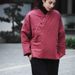 girl Vintage Linen Women's Clothing Sand Washed Ramie Thickened Short Cotton Coat With Side Buttons 3_ecoleips.com