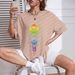 Women's Casual Round Neck Short Sleeve T-Shirt Multi-Color Style Simple Fashionable Sports Top Loose Fit_ecoleips.com