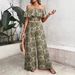Women's Elegant Off-Shoulder Two Piece Set Floral Print Slim Fit Wide Leg Pants Spring Summer New Arrival Cross Border_ecoleips.com