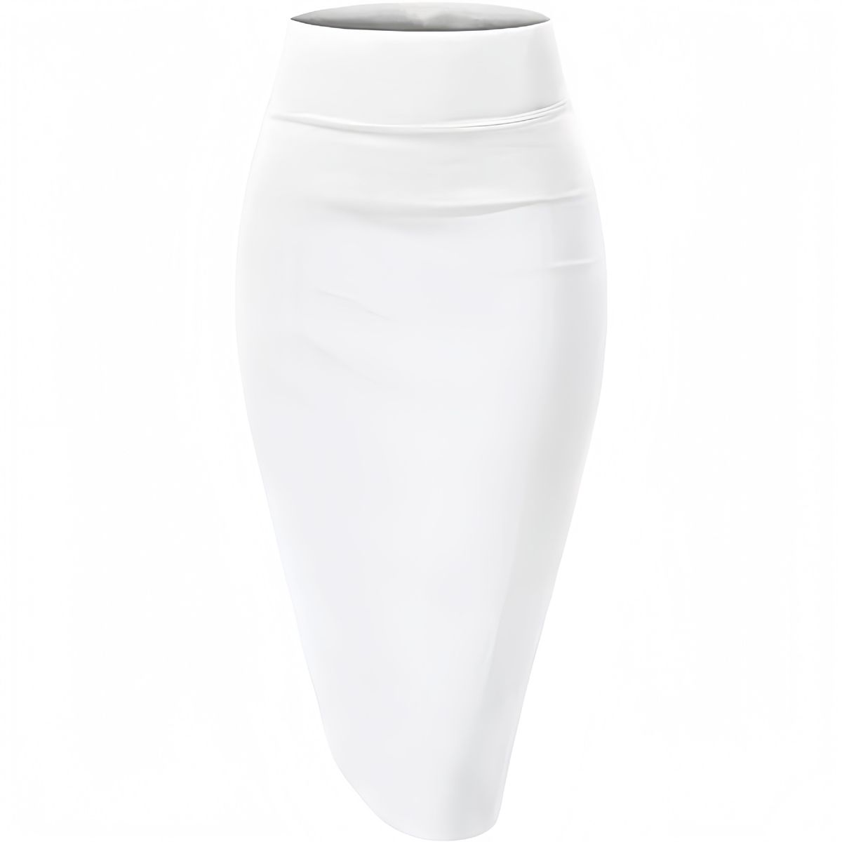 High-Waist Slit Pencil Skirt – Stretchy Milk Silk For Office & Night Out (XS-XL, Black/White/Mustard, Euro Slim Fit)_ecoleips.com
