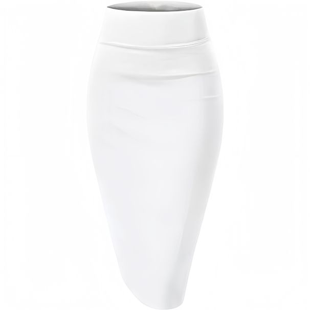 High-Waist Slit Pencil Skirt – Stretchy Milk Silk For Office & Night Out (XS-XL, Black/White/Mustard, Euro Slim Fit)_ecoleips.com