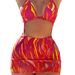 Women's Tie Dye Three Piece Bikini Set Sexy American Style Polyester Swimwear_ecoleips.com