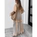 Khaki Spring/Summer Lace Dress With Sun-Protective Hood, Wholesale Style For Women_ecoleips.com