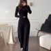 2025 Summer European And American Women's Clothing New Fashion Round Neck Slim Casual Versatile Loose Elastic Wide Leg Pants Suit Women_ecoleips.com