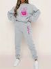 Women's Autumn And Winter Hip-hop Casual Street Cartoon Bear Pattern Printed Round Neck Sweatshirt+sports Pants Set-609_ecoleips.com