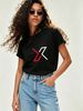 Women’s Retro Illustration Tee, Casual Short Sleeve Crew Neck Top For Trendy Daily Looks_ecoleips.com