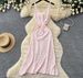Women's Resort Style Openwork Knit Low Cut Sundress Summer Sleeveless Slimming A-Line Skirt Commuting Elegant Dress_ecoleips.com