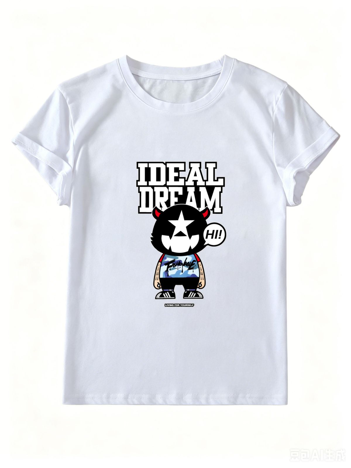 Women's Hip-hop Cartoon Bear T-shirt, A Versatile Casual Top For Everyday Wear._ecoleips.com