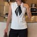 Women's Color Block Knit Top Collared Style Spring Summer Fashion Relaxed Everyday Wear Comfortable Feshion_ecoleips.com