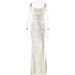 2025 Summer New Satin With Strap, Bareback, Sexy Slimming Evening Dress, Long Dress_ecoleips.com