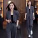 "Plus Size Women's Blazer & Wide-Leg Pants Suit Set Comfortable Business Casual Outfit Spring Autumn Stretch Fabric"_ecoleips.com