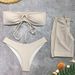 Qianmo Women's Sexy Bikini Swimwear Two Piece Set Wire-Free Chest Pad European American Sports Style for Ages 16-45_ecoleips.com