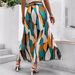 2025 New Style Women's Elegant Vacation Large Hem Printed Long High Waist Midi Skirt_ecoleips.com