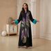 Elegant Long Robe for Women NC189 Fashionable Floral Beaded Loose Fitting Pullover Ethnic Style Dress_ecoleips.com