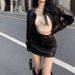 Black Fashion Suit For Women Spring And Autumn 2025 New Short Jacket High Waist Slimming Bodycon Skirt Two-Piece Set_ecoleips.com