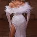 Spring And Summer New Women's Sexy Strapless Split Sequin Long-sleeved Banquet Dress Hip Dress_ecoleips.com