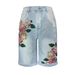 Cross-border European American New Spring/summer Digital Print Jeans, Loose Straight-leg Five-point Pants, Casual And_ecoleips.com