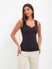 Women's V-Neck Camisole – Slim Fit Stretch Tank Top (Black/White/Burgundy/Dark Gray/Light Gray)_ecoleips.com