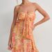 Foreign Trade Source Cross-Border European And American New Sexy French Print Semi-Transparent Floral Strapless A-Line_ecoleips.com