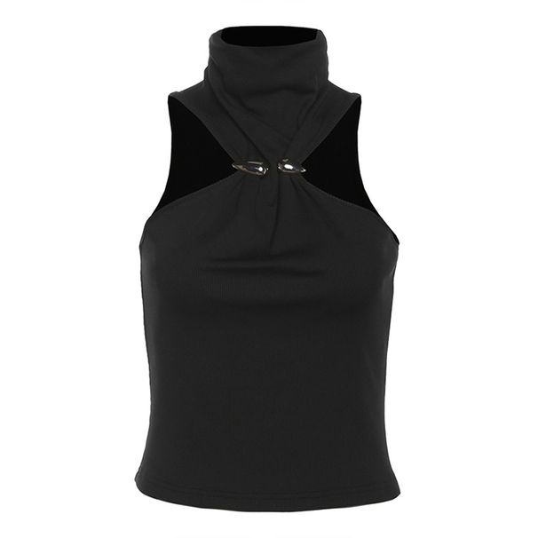 Cross-border European And American Style 2025 Spring-summer New Women's Fashion Simple Solid Color Sexy Cropped_ecoleips.com