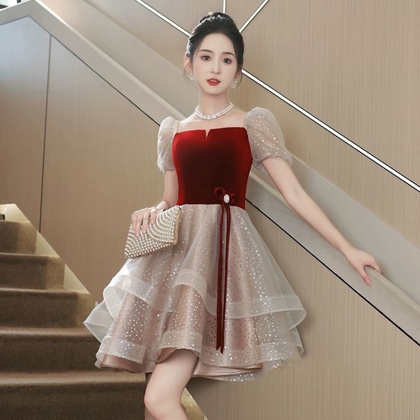 Bride's Wedding Toast 2026 New Style Petite Engagement Evening Luxurious High-End Party Dress For Women_ecoleips.com
