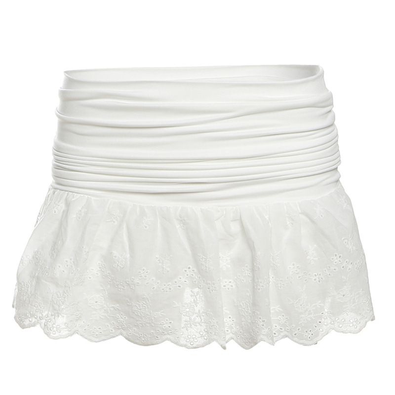 Verve 2025 Spring New Women's Solid Color Slim Fit Street Fashion Low Waist Pleated Skirt_ecoleips.com