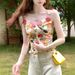 Floral Mystery Oil Painting Heavy Embroidery Flower Top Camisole Women 2025 Summer New Korean Style Base Shirt Vest_ecoleips.com
