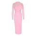 Elegant Patchwork Slit Dress – Slim Fit Sexy Waist Party Evening Gown For Women_ecoleips.com