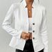 Women's Textured Blazer Jacket – Fall Trending Workwear With Button Detail, Polyester-Spandex Stretch Fit (White/Charcoal/Rose/Black/Khaki, S-Xxl)_ecoleips.com