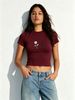 Ribbed Cropped T-Shirt With "Dr" Letter Print, High Waist Short Sleeve Basic Tee, Casual Daily Wear Top_ecoleips.com