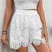 Aria Basics Aria Basics 2025 New European And American Women's Lace Trim Fashionable Versatile Mid-Waist Solid Color Straight Shorts_ecoleips.com