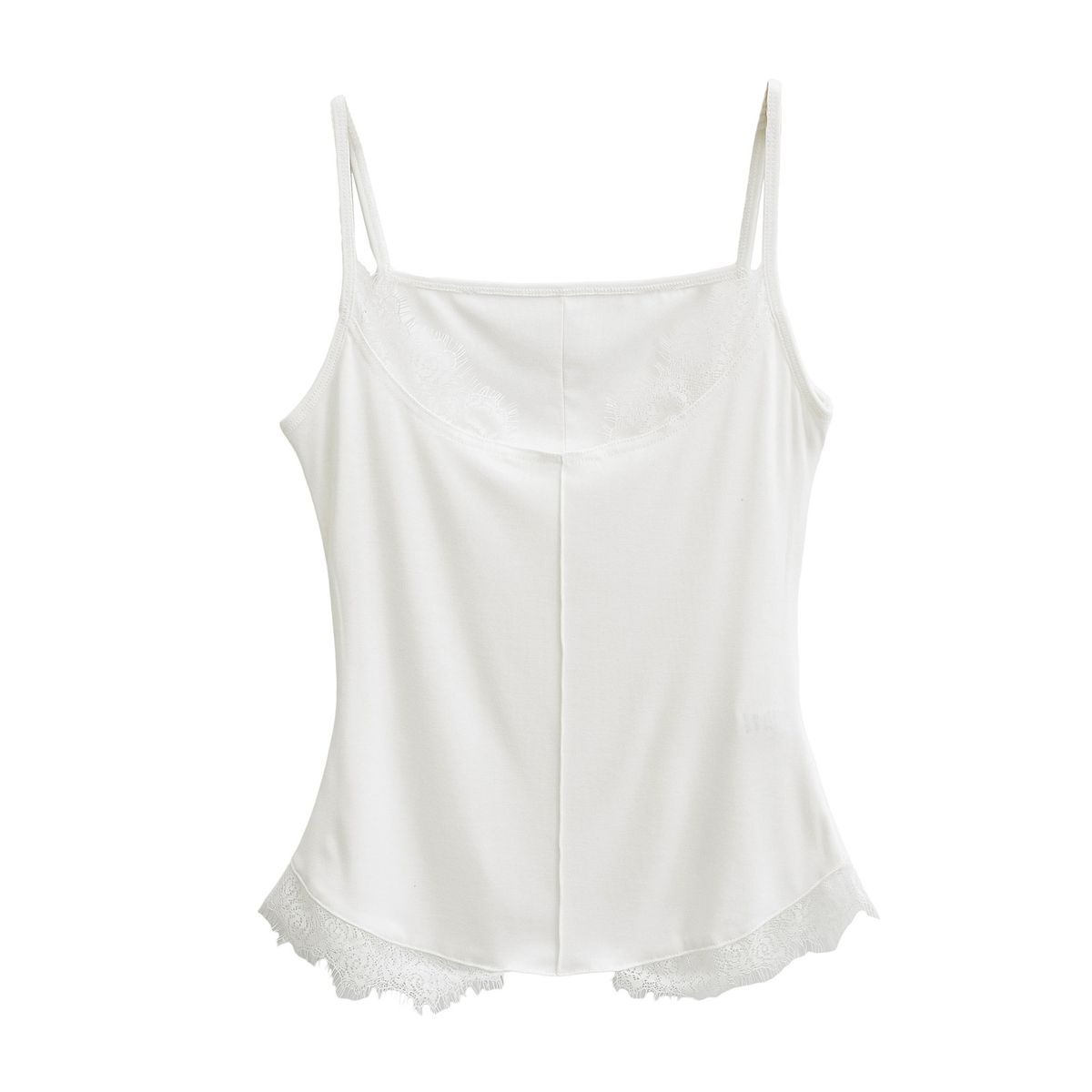 Women's Clothing Summer Hot Girl Sexy Slim Lace Edge Round Neck Camisole Female Pure Desire Tight Sleeveless Top Vest_ecoleips.com