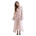 Summer New Design Cross Border Long Dress European American Style Irregular V Neck Ruffled Slit Casual Elegant Fashion Thin_ecoleips.com