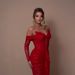 Women's Clothing New V Neck Long Sleeved Lace High Grade High Waist Pleated Fishtail Skirt Wedding Banquet Women's Dress Summer_ecoleips.com