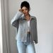 Women's Elegant High-Collar Zip-Up Long Sleeve Jacket - Polyester Woven Outerwear For Fall & Winter_ecoleips.com