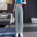 Women's Clothing White Wide Leg Pants Women's Summer Thin New High Waist Season Drape Casual Small Straight Suit Pants_ecoleips.com