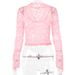 Women's Clothing Spring And Summer New Hot Girl Pure Lust Style Tops Sexy Slim Lace V Neck Trumpet Sleeves_ecoleips.com