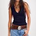 Women's Clothing Women's Tops Tight V Neck Ribbed Knitted Sleeveless Vest_ecoleips.com