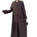 Modest Abaya Dress Middle East Dubai Style Solid Color Top Skirt Suit Abaya Casual Lace Women's Fashion_ecoleips.com