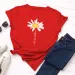 100% Cotton Women T-Shirt 2025 Summer Tshirt Creative Daisies Printed Woman Short Sleeve Tee Tops Female T Shirt_ecoleips.com