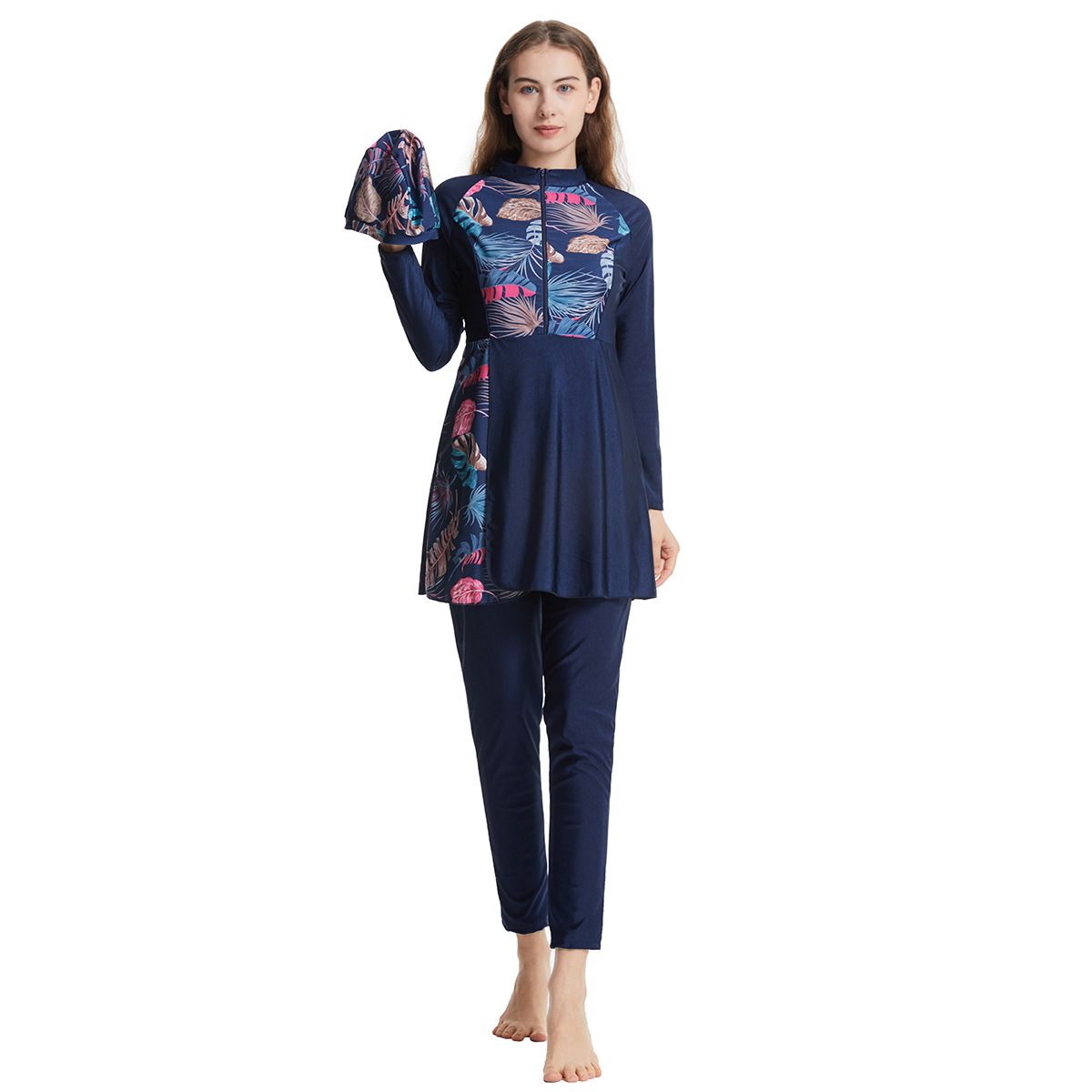 Women's Clothing Patchwork Swimsuit Conservative Swimsuit_ecoleips.com