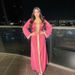 Women's Embellished Abaya Dress - Elegant Muslim Long Dress With Crystal Beading & Lace Trim_ecoleips.com