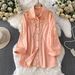 Gentle Blue Women's Crochet Lace Collar Cardigan Casual Mid-Length Shirt Sun Protection Spring/Autumn Summer Polyester_ecoleips.com