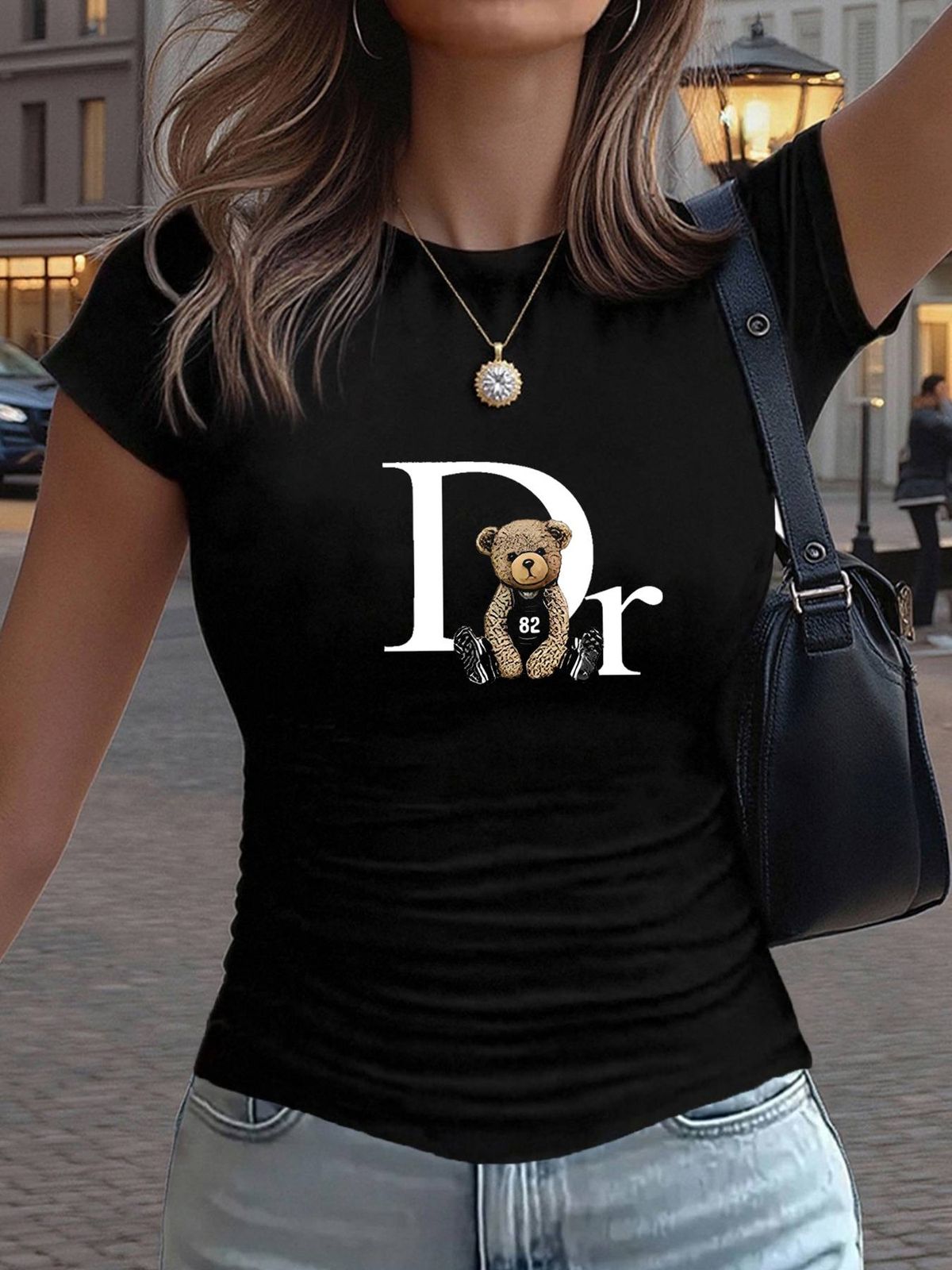 Women Trend Ultra-Short T-Shirt Top Printed Elegant Women's Clothing - Y2K-1_ecoleips.com