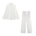 New Spring/Summer Linen-Blend Shirt & Wide-Leg Pants Set – Breathable, Wrinkle-Free, I Colors | Neutral Unisex Outfit For Casual & Office (XS/S/M/L)_ecoleips.com